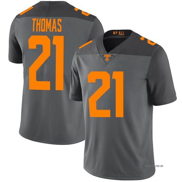 Mens Youth Tennessee Volunteers #21 Omari Thomas Nike Smokey Grey Alternate College Football Game Jersey 