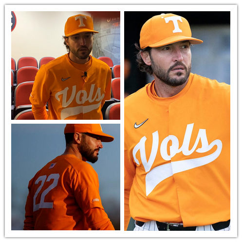 Mens Youth Tennessee Volunteers #22 Tony Vitello 2022 Diamond Nike Orange Vols College Baseball Game Jersey 