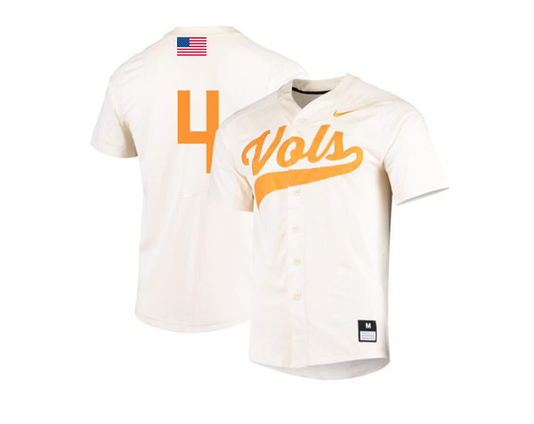 Mens Youth Tennessee Volunteers #4 Seth Stephenson 2022 Nike Cream Vols College Baseball Game Jersey 