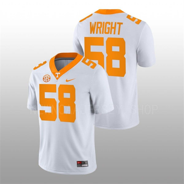 Mens Youth Tennessee Volunteers #58 Darnell Wright Nike 2021 White College Football Game Jersey 