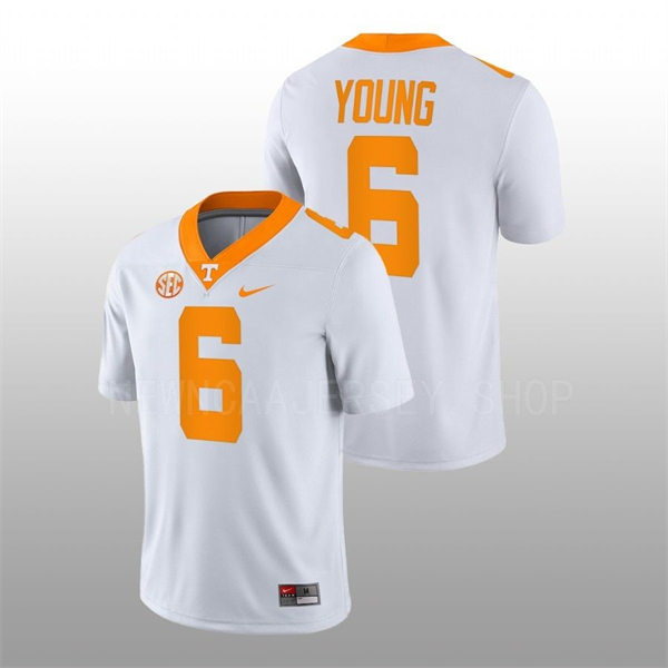 Mens Youth Tennessee Volunteers #6 Byron Young Nike White College Football Game Jersey