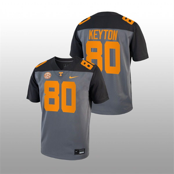 Mens Youth Tennessee Volunteers #80 Ramel Keyton Nike Smokey Grey Alternate College Football Game Jersey 