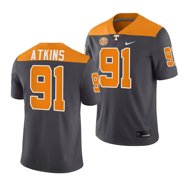 Mens Youth Tennessee Volunteers #91 Doug Atkins 2023 Nike ARTFUL DODGER SMOKEY GREY Football UNIFORM Jersey