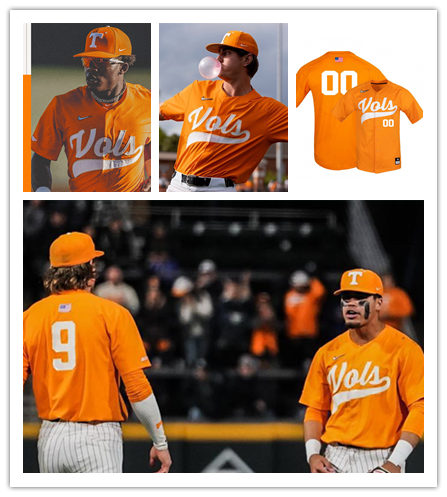 Mens Youth Tennessee Volunteers Custom 2022 Diamond Nike Orange Vols College Baseball Game Jersey 