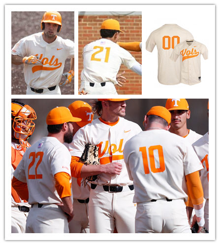 Mens Youth Tennessee Volunteers Custom 2022 Nike Cream Vols College Baseball Game Jersey 