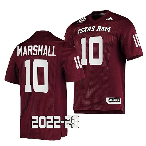 Mens Youth Texas A&M Aggies #10 Chris Marshall Adidas Maroon College Football Game Jersey 