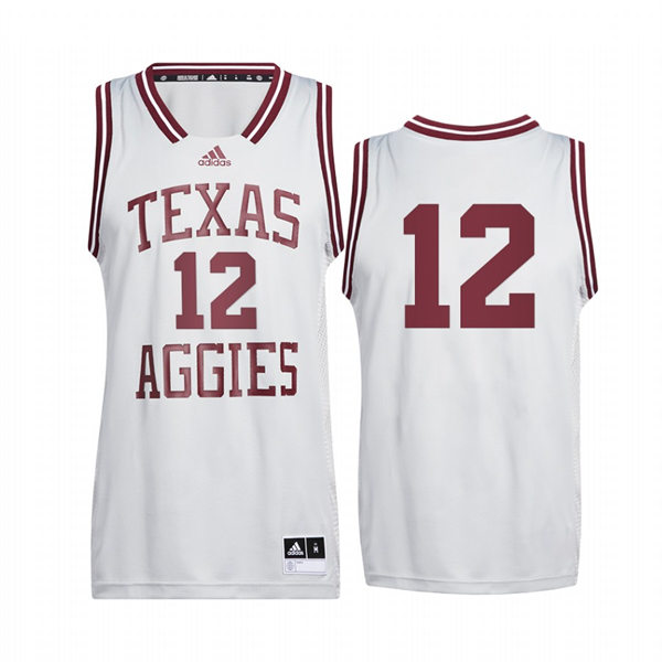 Mens Youth Texas A&M Aggies #12 DeAndre Jordan Gray Adidas 2022 Reverse Retro College Basketball Jersey 