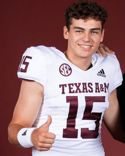 Mens Youth Texas A&M Aggies #15 Conner Weigman Adidas White College Football Game Jersey 