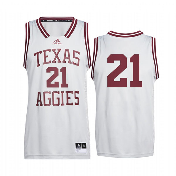 Mens Youth Texas A&M Aggies #21 Alex Caruso Gray Adidas 2022 Reverse Retro College Basketball Jersey 