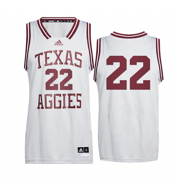 Mens Youth Texas A&M Aggies #22 Khris Middleton Gray Adidas 2022 Reverse Retro College Basketball 