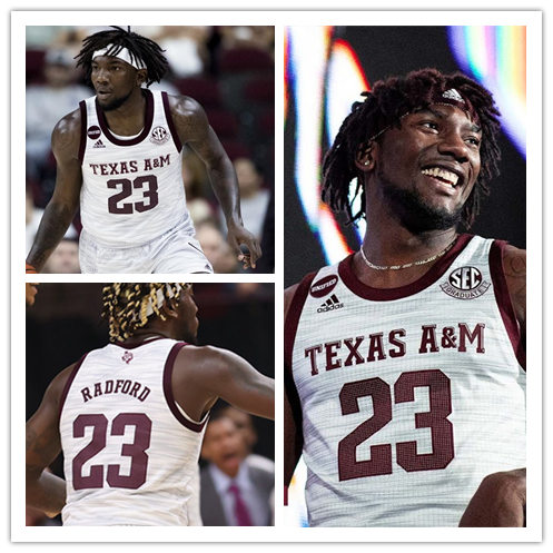 Mens Youth Texas A&M Aggies #23 Tyrece Radford White Adidas 2022 College Basketball Game Jersey