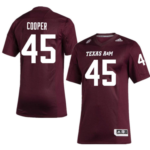 Mens Youth Texas A&M Aggies #45 Edgerrin Cooper College Football Game Jersey Maroon 