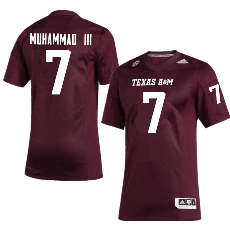 Mens Youth Texas A&M Aggies #7 Moose Muhammad III Adidas Maroon College Football Game Jersey 