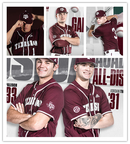 Mens Youth Texas A&M Aggies Custom Adidas 2022 Maroon Button with Strip Baseball Jersey 