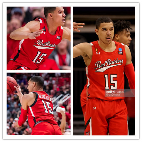 Mens Youth Texas Tech Red Raiders #15 Kevin McCullar Jr. 2020-21 Red College Basketball Game Jersey 