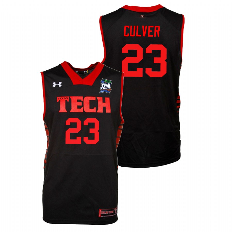 Mens Youth Texas Tech Red Raiders #23 Jarrett Culver NCAA College Basketball 2019 Final-Four Jersey 
