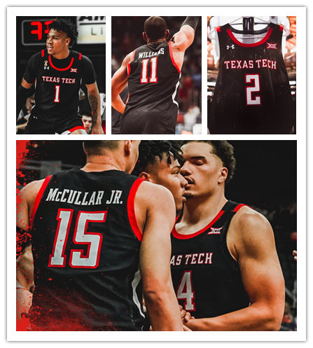 Mens Youth Texas Tech Red Raiders Custom 2019-20 Black College Basketball Game Jersey