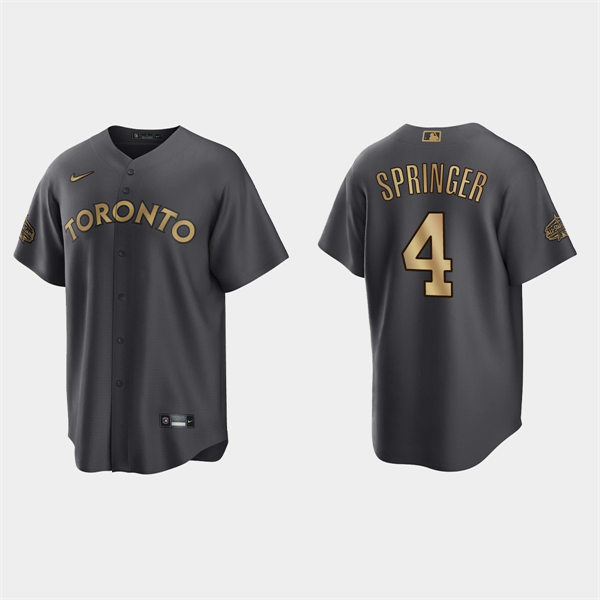 Mens Youth Toronto Blue Jays #4 George Springer 2022 MLB All-Star Game Jersey - Charcoal