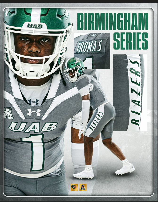Mens Youth UAB Blazers Custom 2024 Grey  College Football Game Jersey1