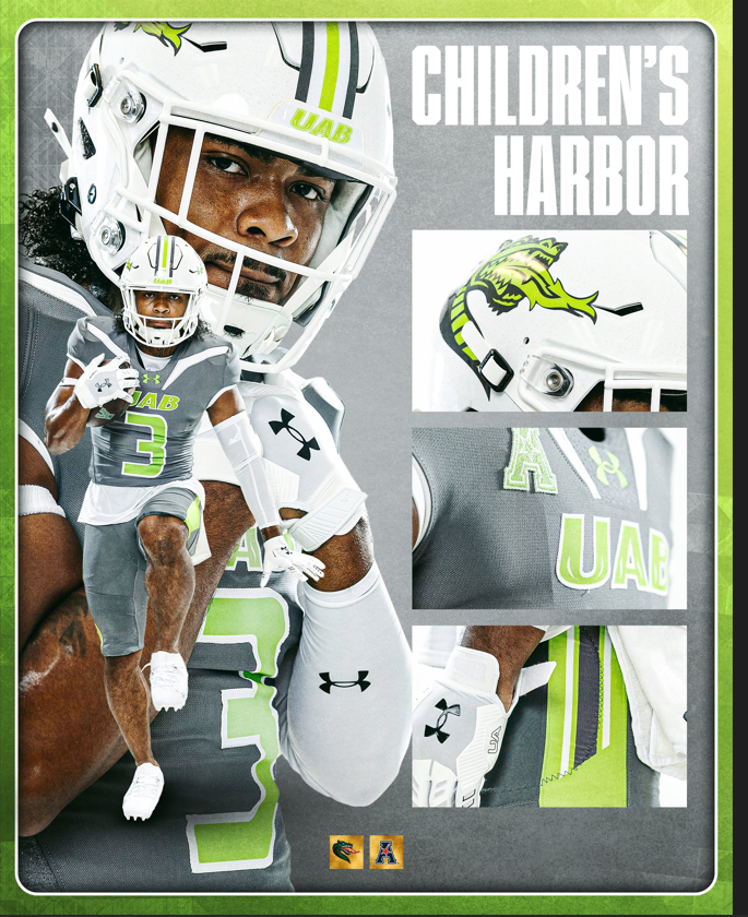 Mens Youth UAB Blazers Custom 2024 Grey College Football Game Jersey