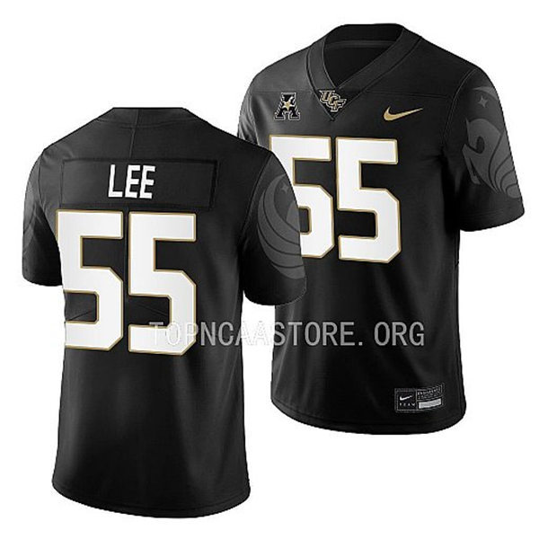 Mens Youth UCF Knights #55 Matthew Lee Nike Black White Away 2022 College Football Game Jersey
