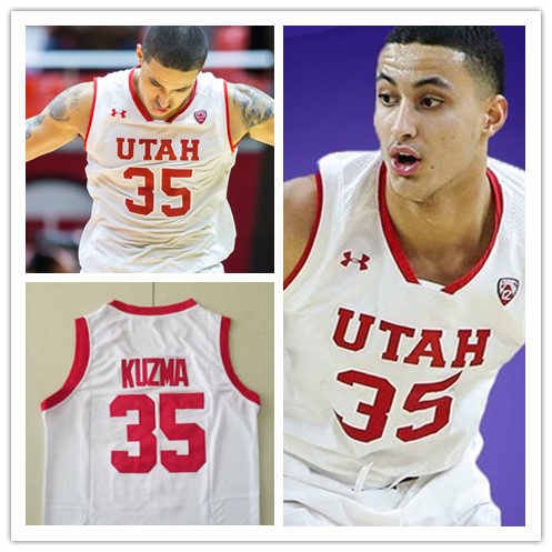 Mens Youth Utah Utes #35 Kyle Kuzma 2014-17 White Under Armour Alumni Basketball Jersey 