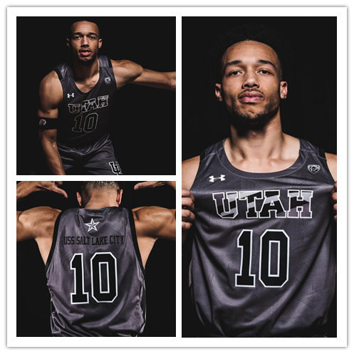 Mens Youth Utah Utes Custom Kyle Kuzma Jakob Poeltl Andrew Bogut 2022 Charcoal Under Armour College Basketball Game Jersey 