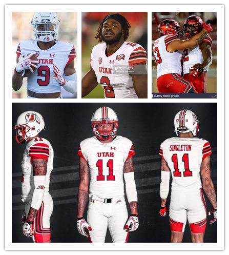 Mens Youth Utah Utes Custom Under Armour White stripe Sleeves College Football Game Jersey 