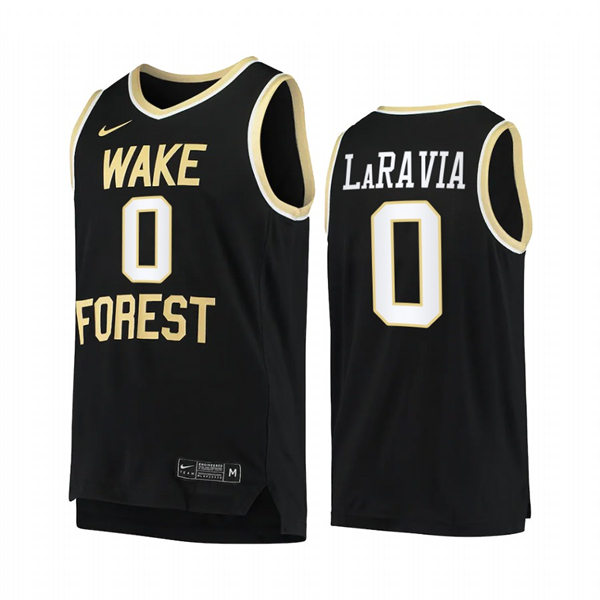 Mens Youth Wake Forest Demon Deacons #0 Jake LaRavia Nike Black College Basketball Game Jersey 