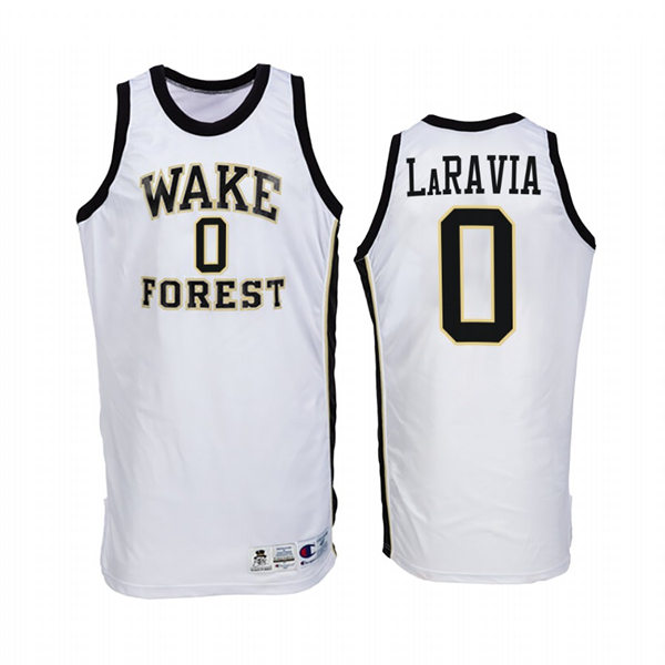 Mens Youth Wake Forest Demon Deacons #0 Jake LaRavia Nike White Retro College Basketball Jersey 