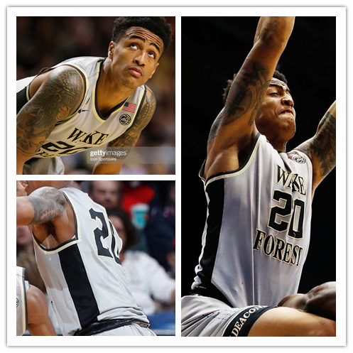 Mens Youth Wake Forest Demon Deacons #20 John Collins Nike 2017 Grey College Basketball Game Jersey 