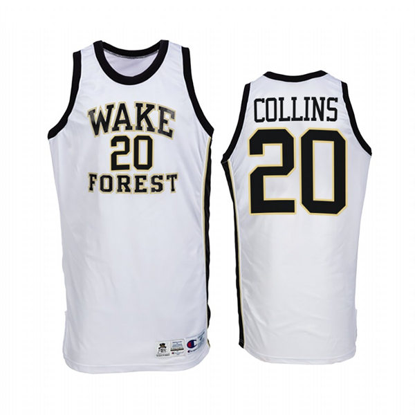 Mens Youth Wake Forest Demon Deacons #20 John Collins Nike White Retro College Basketball Jersey 