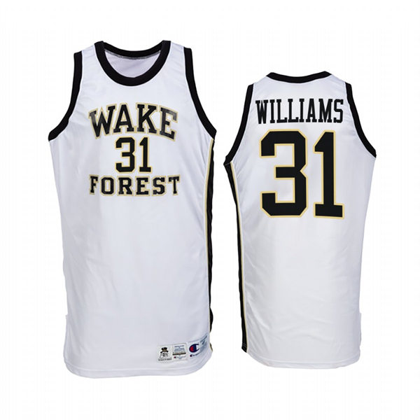 Mens Youth Wake Forest Demon Deacons #31 Alondes Williams Nike White Retro College Basketball Jersey 