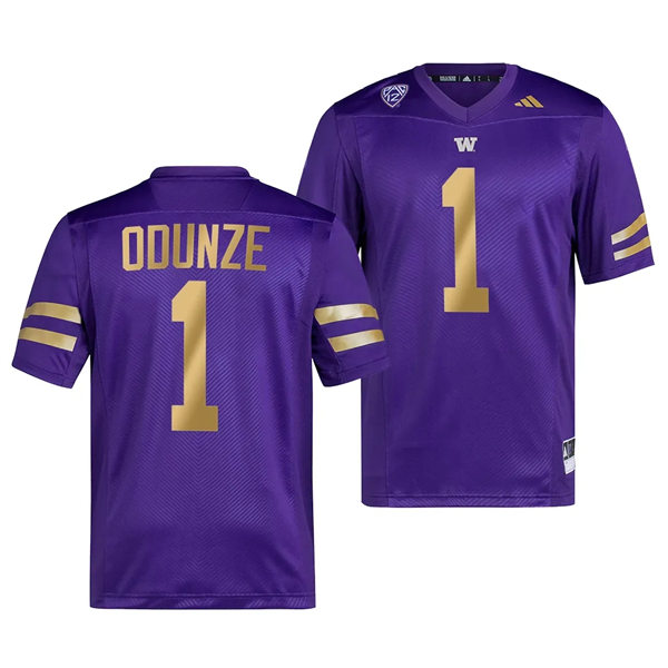 Mens Youth Washington Huskies #1 Rome Odunze Premier Jersey #1 Purple 2023 College Football
