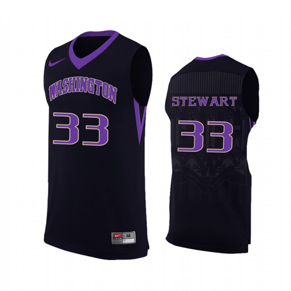 Mens Youth Washington Huskies #33 Isaiah Stewart 2020 Black College Basketball Jersey 