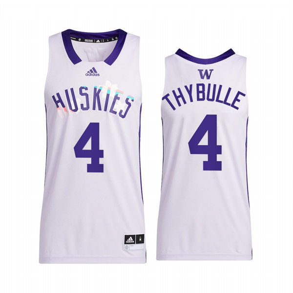 Mens Youth Washington Huskies #4 Matisse Thybulle 2022 White Honoring Black Excellence Basketball Jersey 