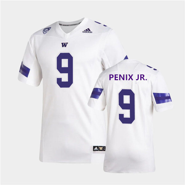 Mens Youth Washington Huskies #9 Michael Penix Jr. Adidas White College Football Game Jersey 