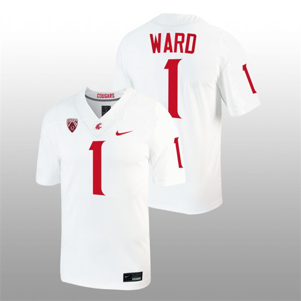 Mens Youth Washington State Cougars #1 Cameron Ward Nike White College Football Game Jersey 