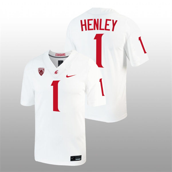Mens Youth Washington State Cougars #1 Daiyan Henley Nike White College Football Game Jersey 