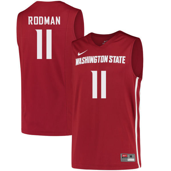 Mens Youth Washington State Cougars #11 DJ Rodman Nike 2018 Retro Crimson College Basketball Game Jersey 