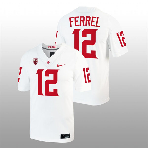 Mens Youth Washington State Cougars #12 Robert Ferrel Nike White College Football Game Jersey 