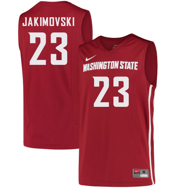 Mens Youth Washington State Cougars #23 Andrej Jakimovski Nike 2018 Retro Crimson College Basketball Game Jersey (4) 