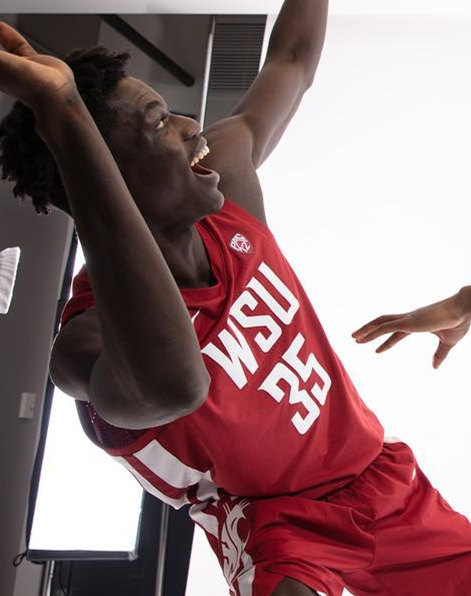 Mens Youth Washington State Cougars #35 Mouhamed Gueye Nike 2022 Crimson College Basketball Game Jersey 