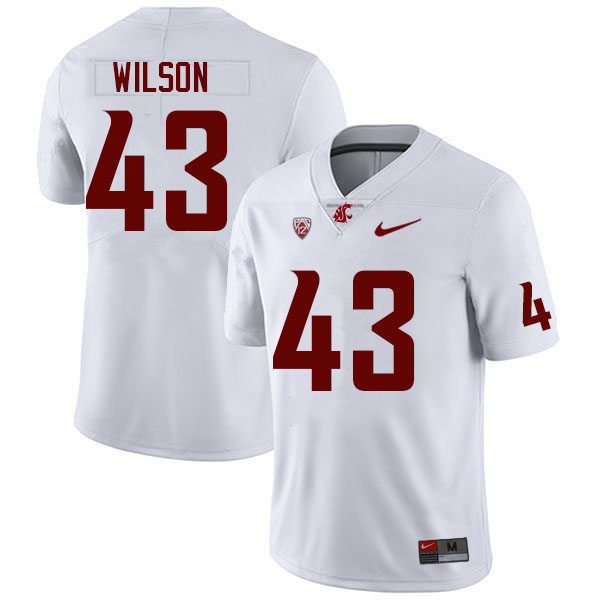 Mens Youth Washington State Cougars #43 Ben Wilson Nike White College Football Game Jersey 