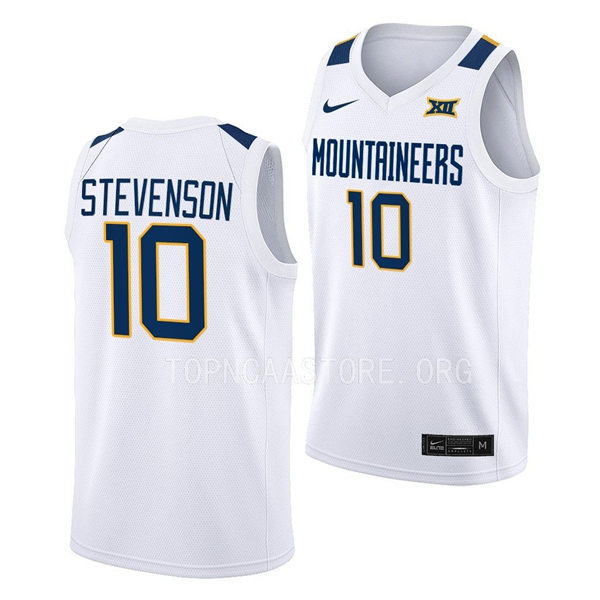 Mens Youth West Virginia Mountaineers #10 Erik Stevenson Nike 2022 White College Basketball Game 
