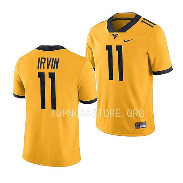 Mens Youth West Virginia Mountaineers #11 Bruce Irvin Nike 2022 Gold College Football Game Jersey 