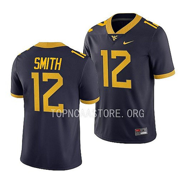 Mens Youth West Virginia Mountaineers #12 Geno Smith Nike 2022 Navy College Football Game 