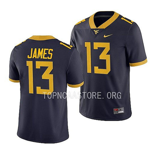Mens Youth West Virginia Mountaineers #13 Sam James Nike 2022 Navy College Football Game 