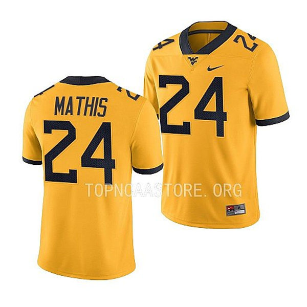 Mens Youth West Virginia Mountaineers #24 Tony Mathis Nike 2022 Gold College Football Game 