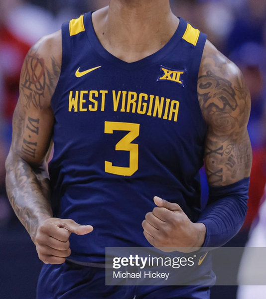 Mens Youth West Virginia Mountaineers #3 Tre Mitchell Nike 2022 Navy College Basketball Game Jersey